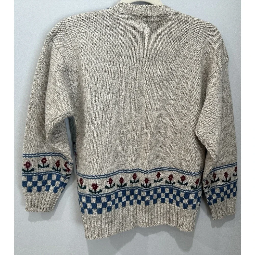 Vintage Charter Club Petite Medium Women's Wool Goose Cardigan Cottagecore - Picture 6 of 10